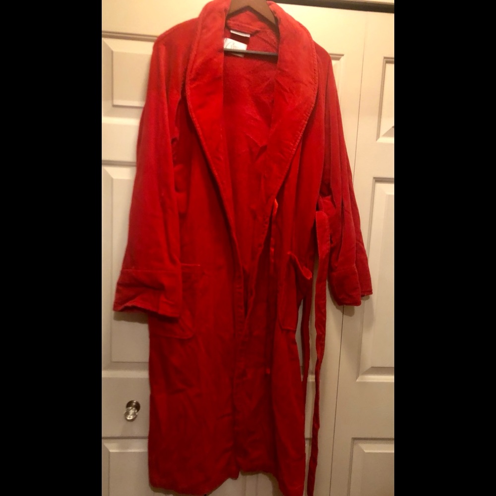 CYPRESS LONG ROBE HOUSECOAT / BELT RED SIZE MEDIUM